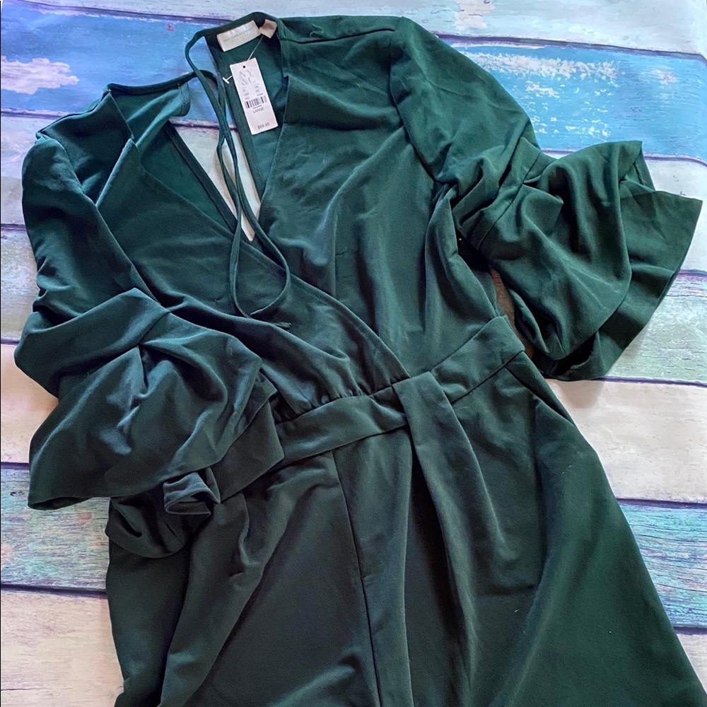 New York & Company Green Romper